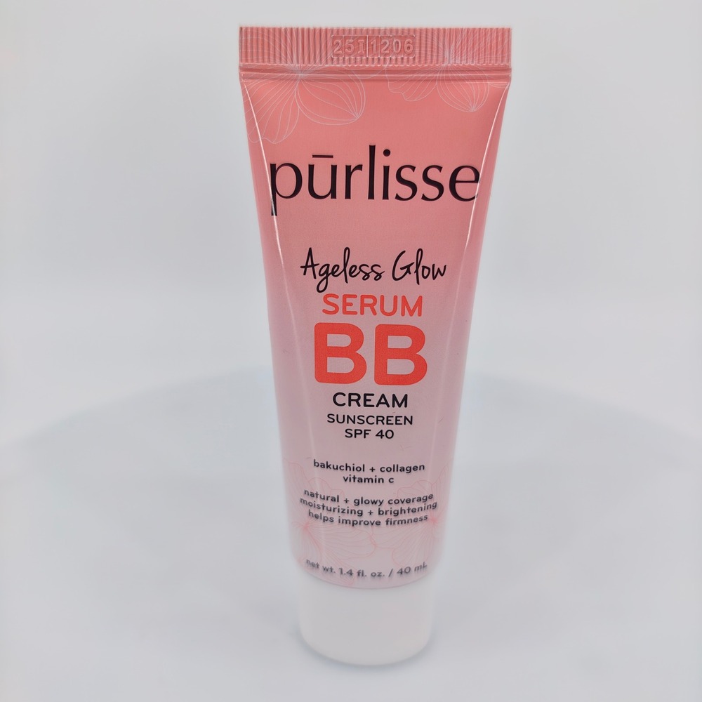 Purlisse Ageless Glow Serum BB Cream Sunscreen SPF 40 Medium Warm 1.4oz 40ml